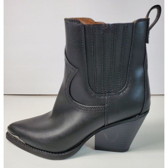 Zodiac Raylin Women's Western Boot 7 Black Pointed Silver Accent Toe - Picture 3 of 9